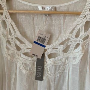 *NWT* Spense // Ivory Boho Sleeveless Blouse